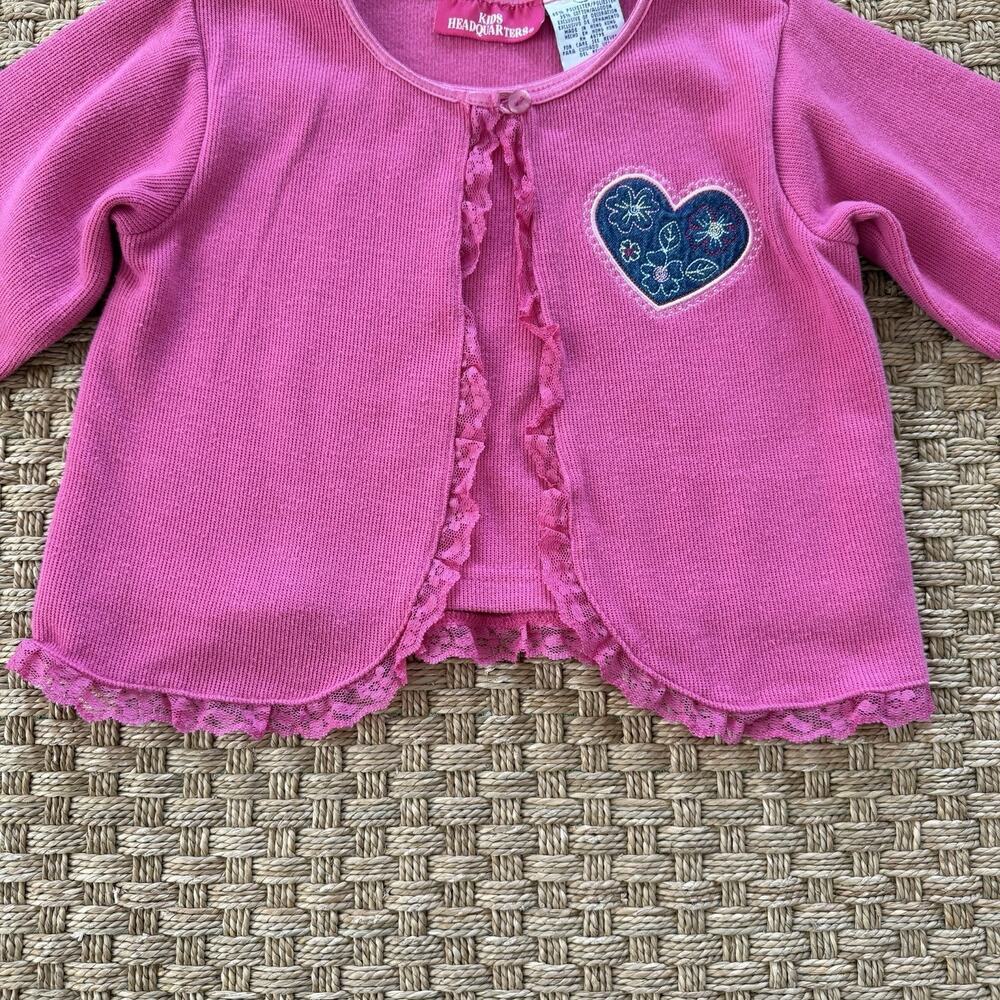 Vintage Kid’s Headquarters Girl’s Pink Sweater Top Size 6 With Embroidery Heart - Picture 3 of 11